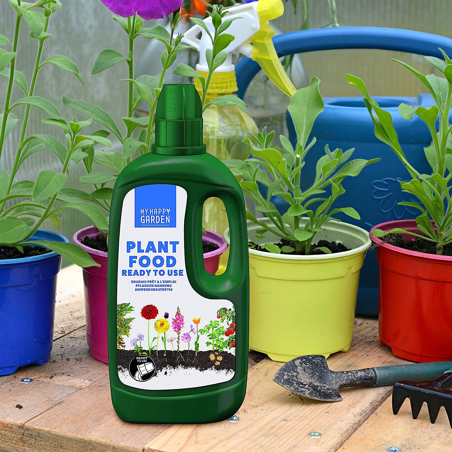 Happy Garden 7 Day Liquid Plant Food  - (1L Ready to Use) - Promotes Healthy Growth and Robust Blooms - Blend Of Nutrients. Nitrogen, Potassium, Phosphorus, Magnesium, Fertiliser 7552162 1