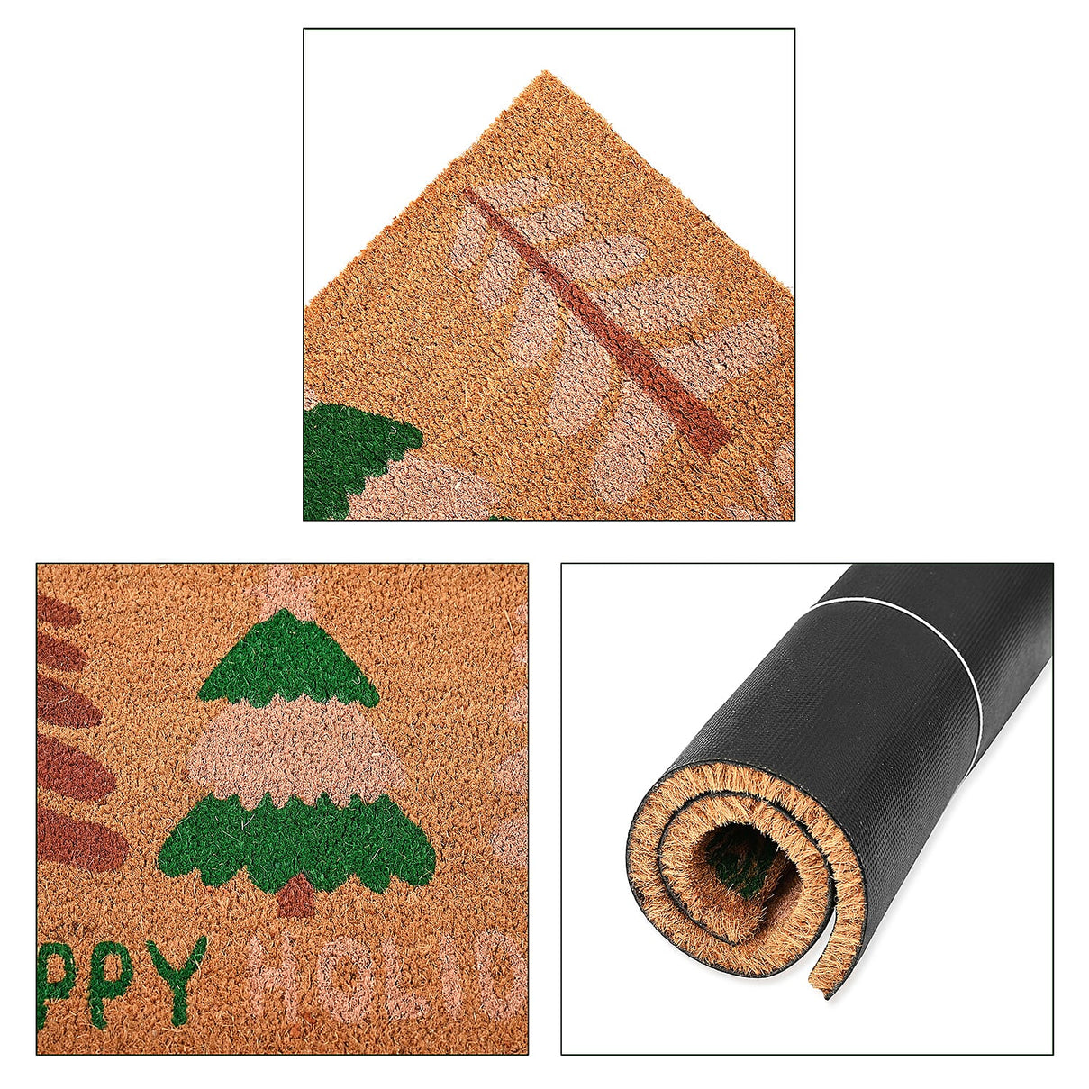 Happy Holidays Bleached Prints Coir Doormat (60 x 40 cm) 8194755 7