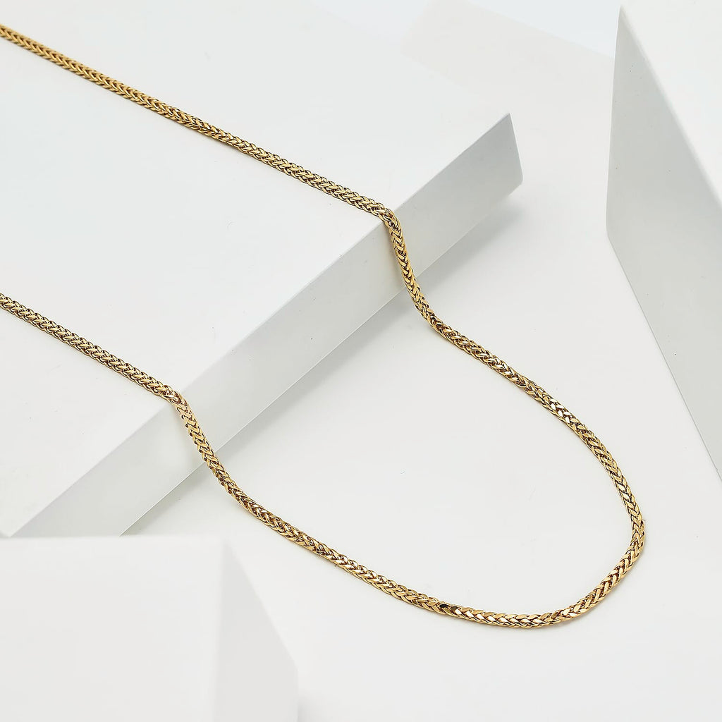 Hatton Collection - 9K Yellow Gold Spiga Diamond Cut Necklace (Size - 20)
