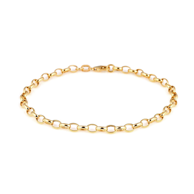 Hatton Garden 9K Yellow Gold Bracelet in Oval Belcher Pattern Size 7.5