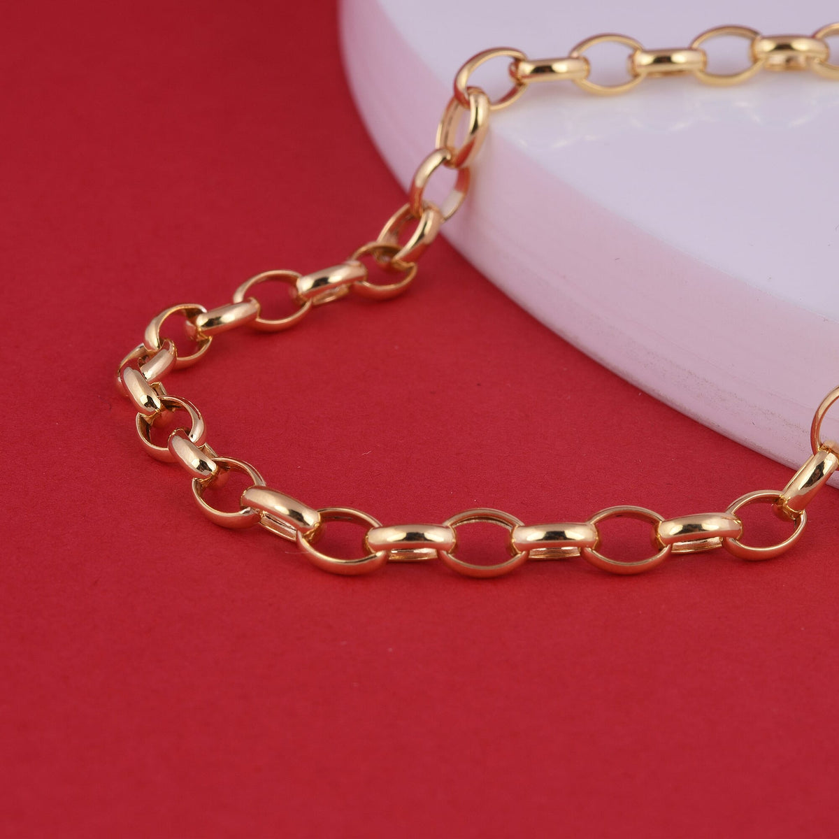Hatton Garden 9K Yellow Gold Bracelet in Oval Belcher Pattern Size 7.5 6098267 2