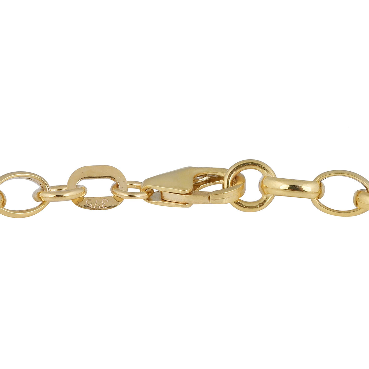Hatton Garden 9K Yellow Gold Bracelet in Oval Belcher Pattern Size 7.5 6098267 7