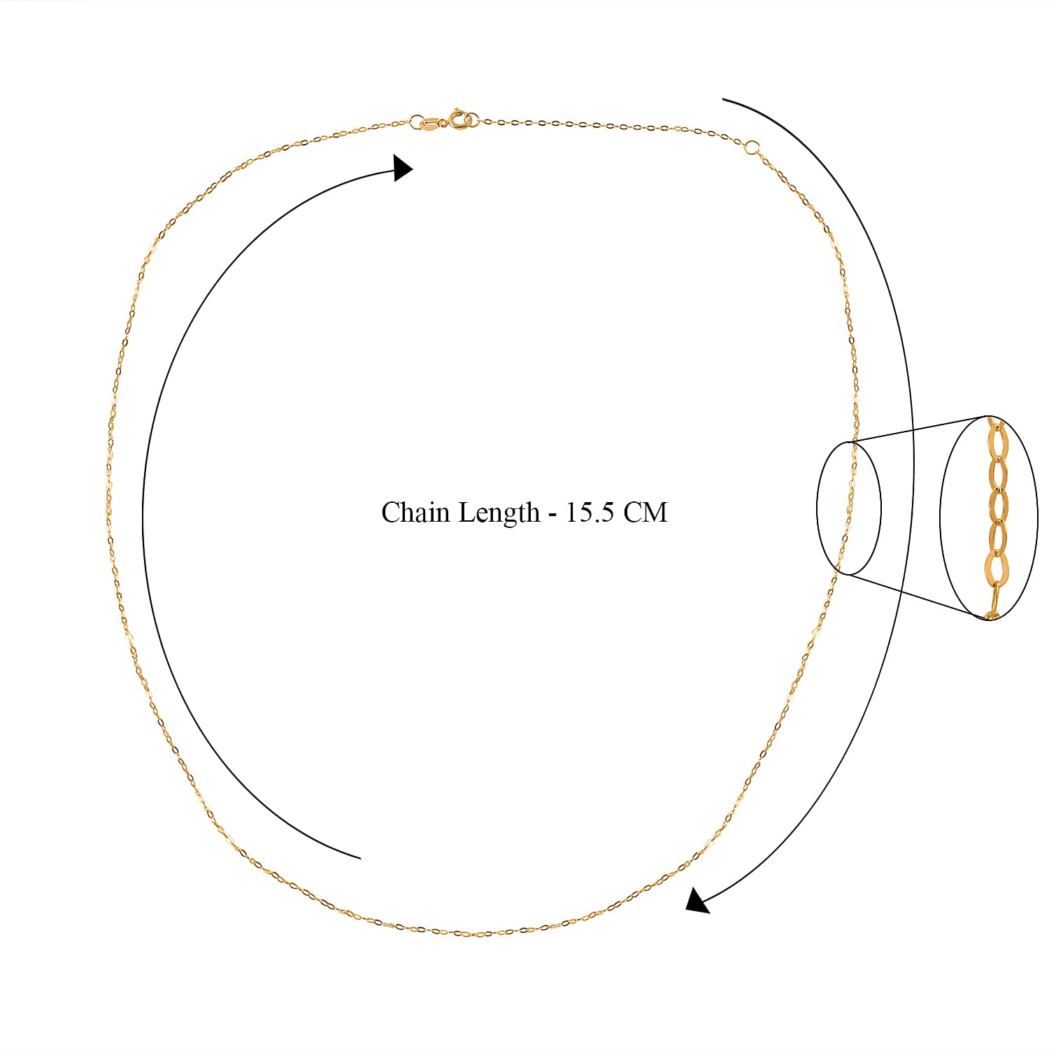 Close Out Deal - 18K Yellow Gold Necklace (Size - 16 - 18) With Spring Ring Clasp 7779446 7