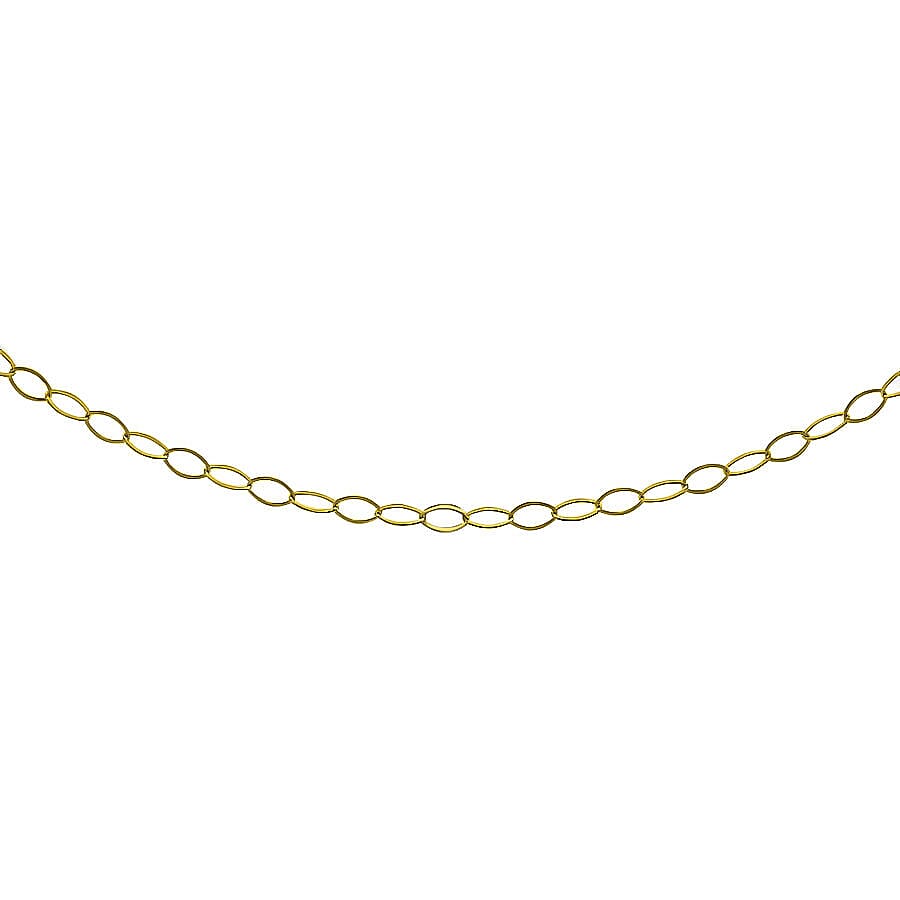 Hatton Garden Close Out - 9K Yellow Gold Oval Link Necklace (Size - 18) with Spring Ring Clasp. 7269937 0