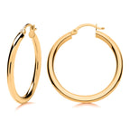 Hatton Garden Close Out - 9K Yellow Gold Shiny Hoop Earring with Clasp