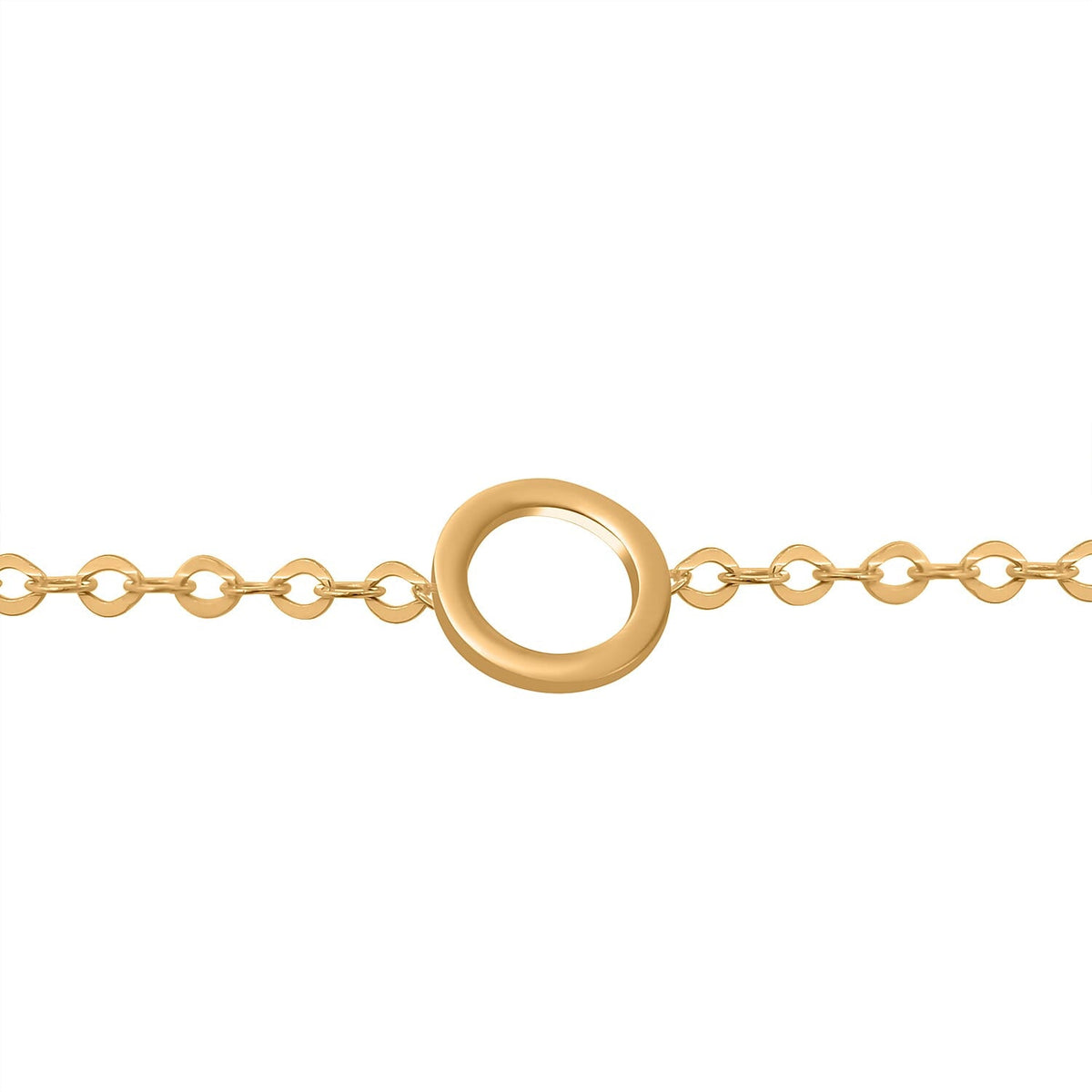 Hatton Garden Close Out Deal - 9K Yellow Gold Circle &amp; Beads Necklace (Size -18) 7682271 2