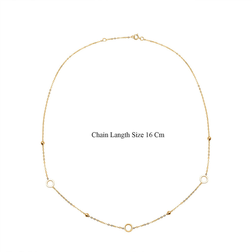 Hatton Garden Close Out Deal - 9K Yellow Gold Circle & Beads Necklace (Size -18)