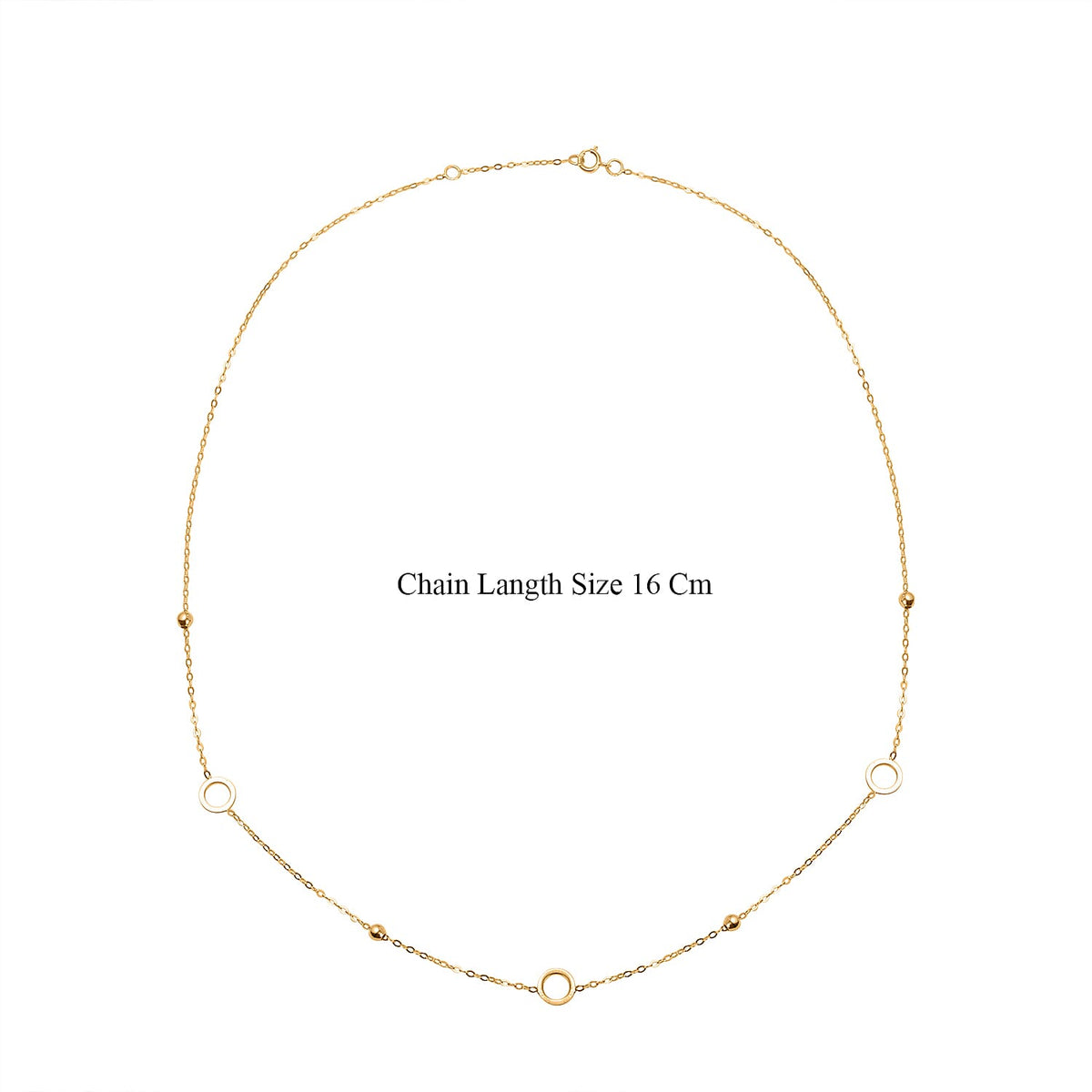 Hatton Garden Close Out Deal - 9K Yellow Gold Circle &amp; Beads Necklace (Size -18) 7682271 4