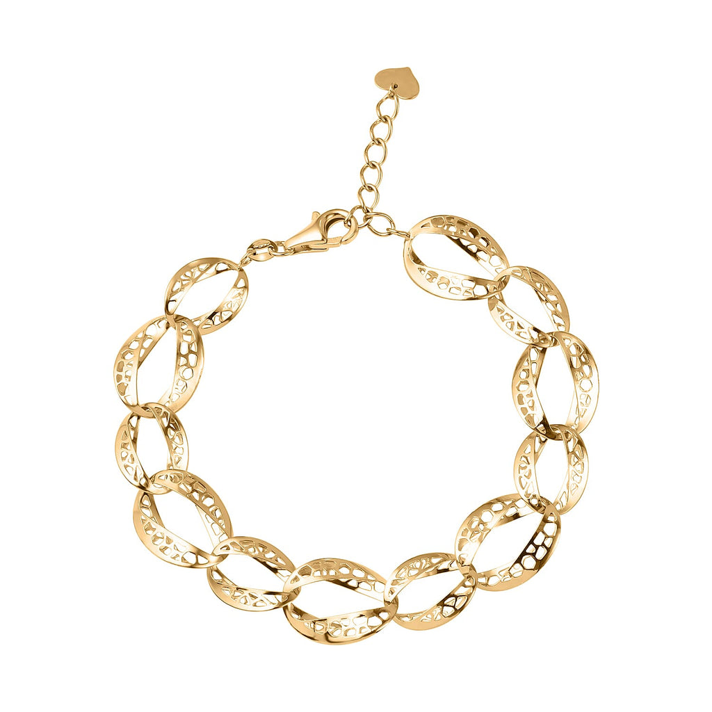 VICENZA Close Out Deal- 9K Yellow Gold Diamond Cut Oval Link Bracelet (Size - 7.5-1 Inch Ext.), Gold Wt 5.30 GM