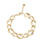 VICENZA Close Out Deal- 9K Yellow Gold Diamond Cut Oval Link Bracelet (Size - 7.5-1 Inch Ext.), Gold Wt 5.30 GM