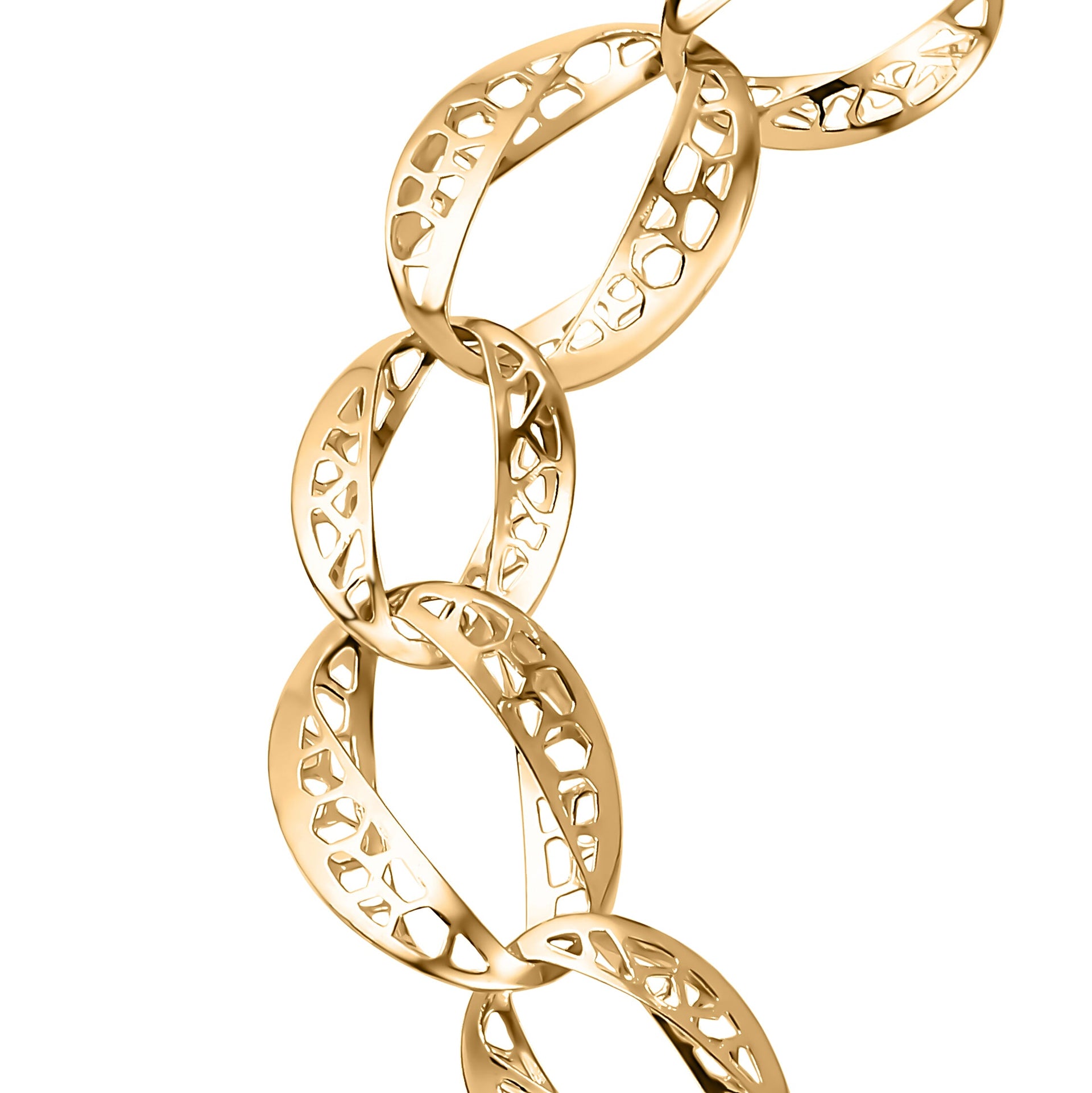 VICENZA Close Out Deal- 9K Yellow Gold Diamond Cut Oval Link Bracelet (Size - 7.5-1 Inch Ext.), Gold Wt 5.30 GM 7602004 2