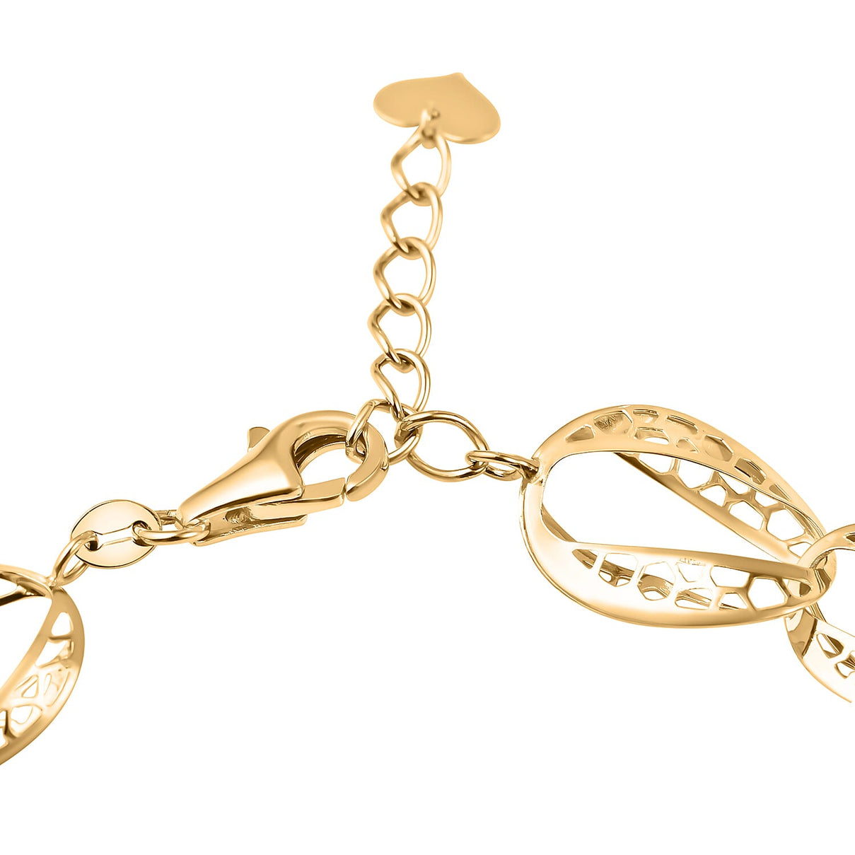 VICENZA Close Out Deal- 9K Yellow Gold Diamond Cut Oval Link Bracelet (Size - 7.5-1 Inch Ext.), Gold Wt 5.30 GM 7602004 3