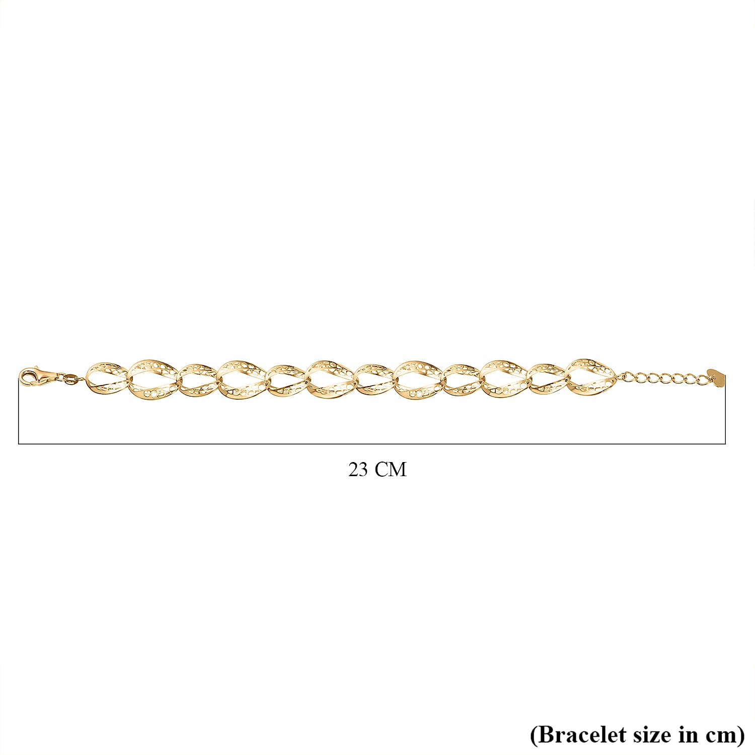 VICENZA Close Out Deal- 9K Yellow Gold Diamond Cut Oval Link Bracelet (Size - 7.5-1 Inch Ext.), Gold Wt 5.30 GM 7602004 4