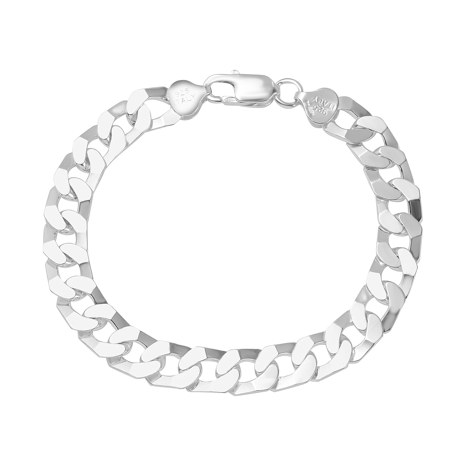 Hatton Garden Close Out Deal - Sterling Silver Flat Squared Curb Bracelet (Size - 8), Silver Wt. 19.20 Gms 7709673 0