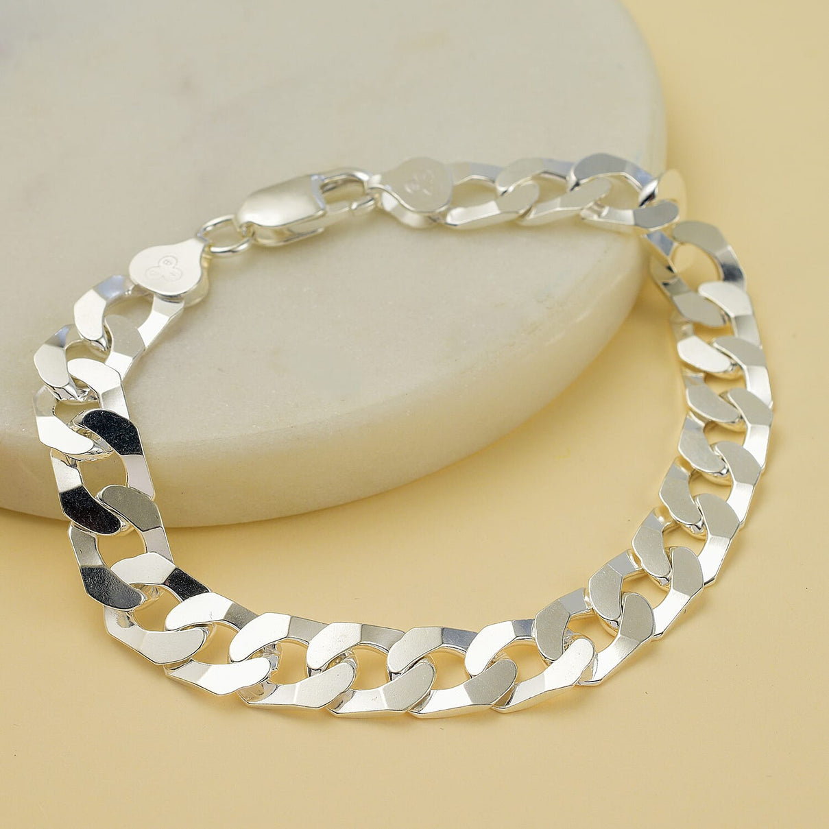 Hatton Garden Close Out Deal - Sterling Silver Flat Squared Curb Bracelet (Size - 8), Silver Wt. 19.20 Gms 7709673 1