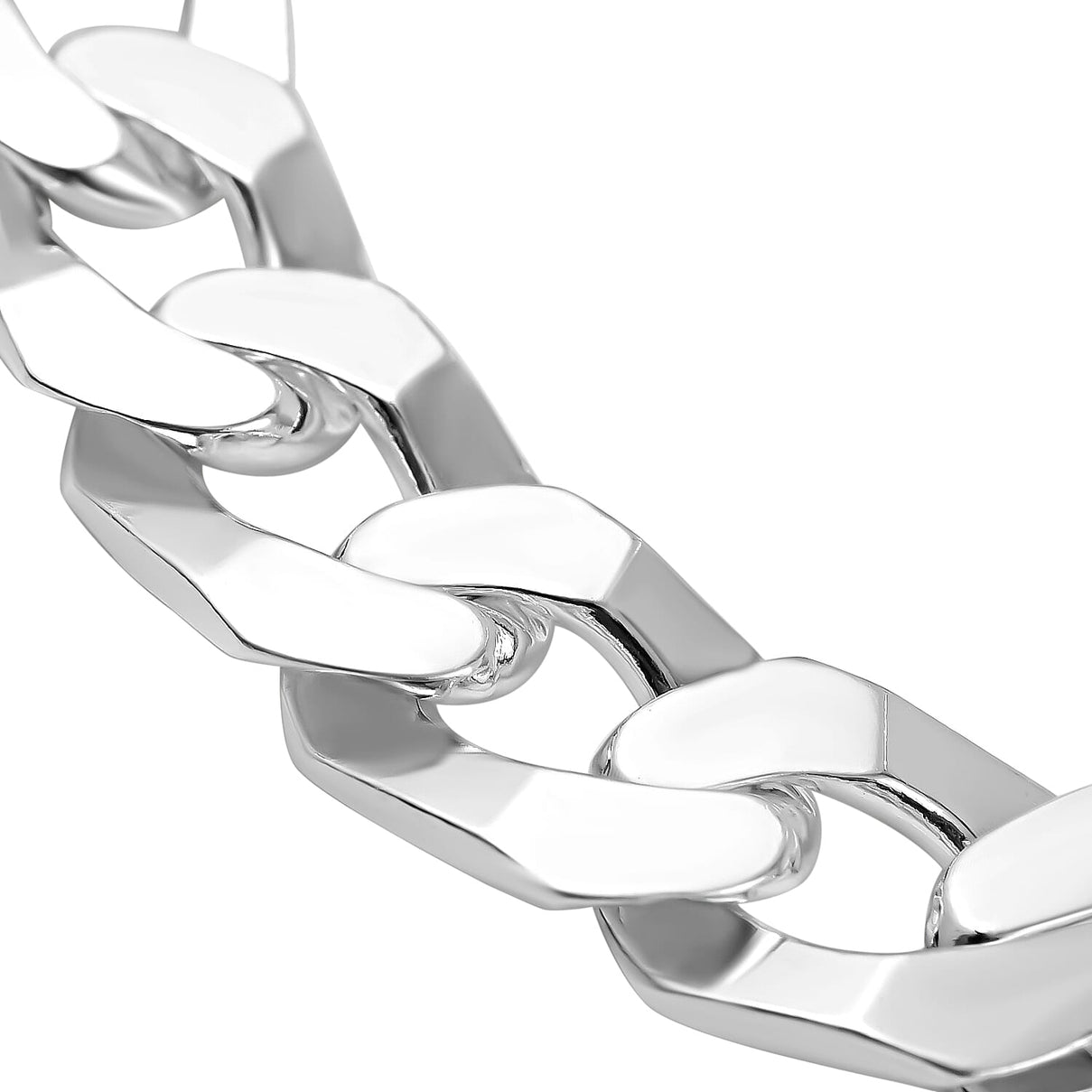 Hatton Garden Close Out Deal - Sterling Silver Flat Squared Curb Bracelet (Size - 8), Silver Wt. 19.20 Gms 7709673 2