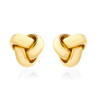 Hatton Garden Close Out deal - 9K Yellow Gold Triple Knot Stud Earring with Push Back
