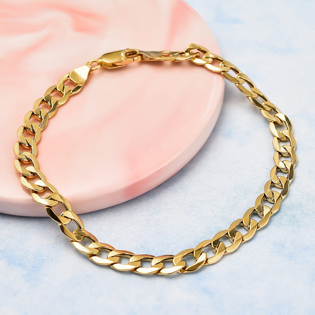 Hatton Garden Closeout- 18K Yellow Gold Curb Bracelet (Size - 8.5), Gold Wt. 6.30 Gms