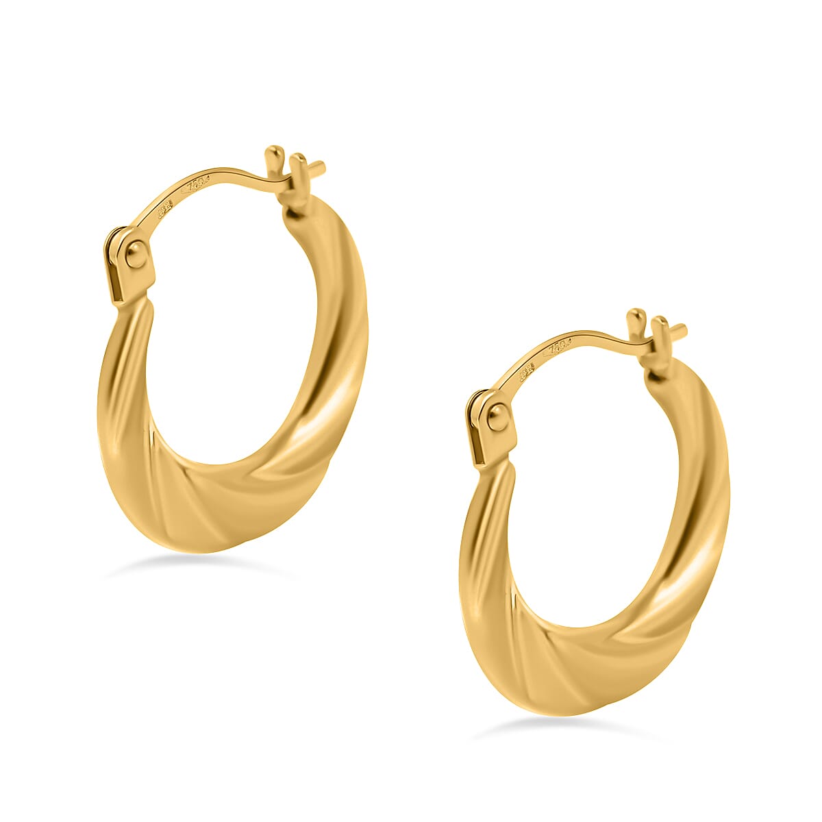 Hatton Garden Closeout - 18K Yellow Gold Twisted Hoop Earring 7670314 0