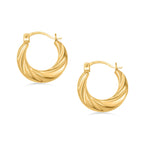 Hatton Garden Closeout - 18K Yellow Gold Twist Hoop Earrings