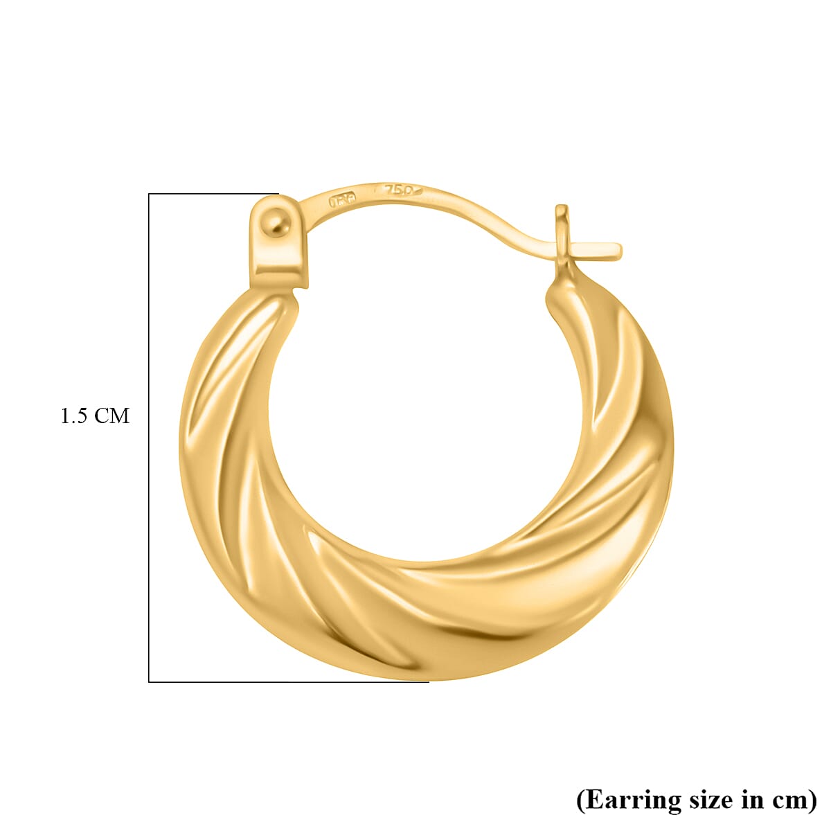 Hatton Garden Closeout - 18K Yellow Gold Twisted Hoop Earring 7670314 4
