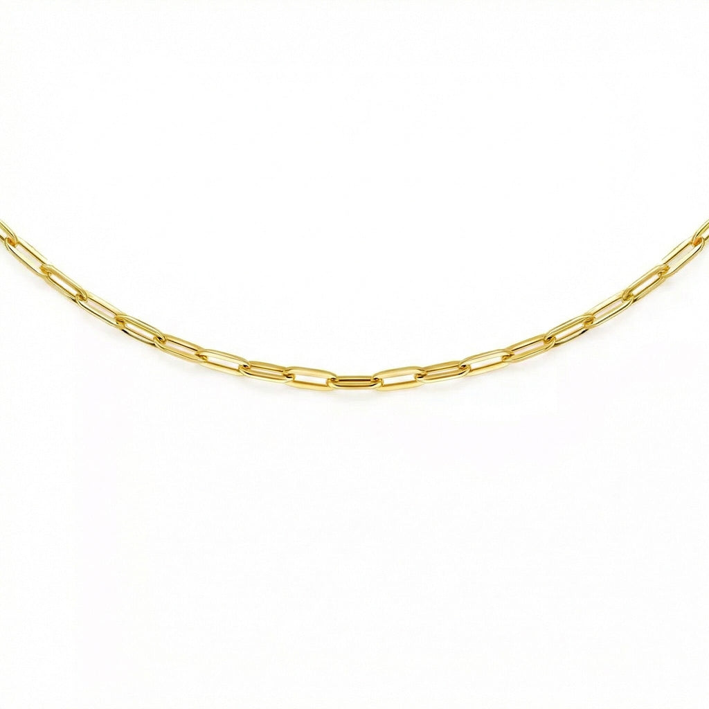 9K Yellow Gold Paperclip Chain (Size 18) with Spring Ring Clasp