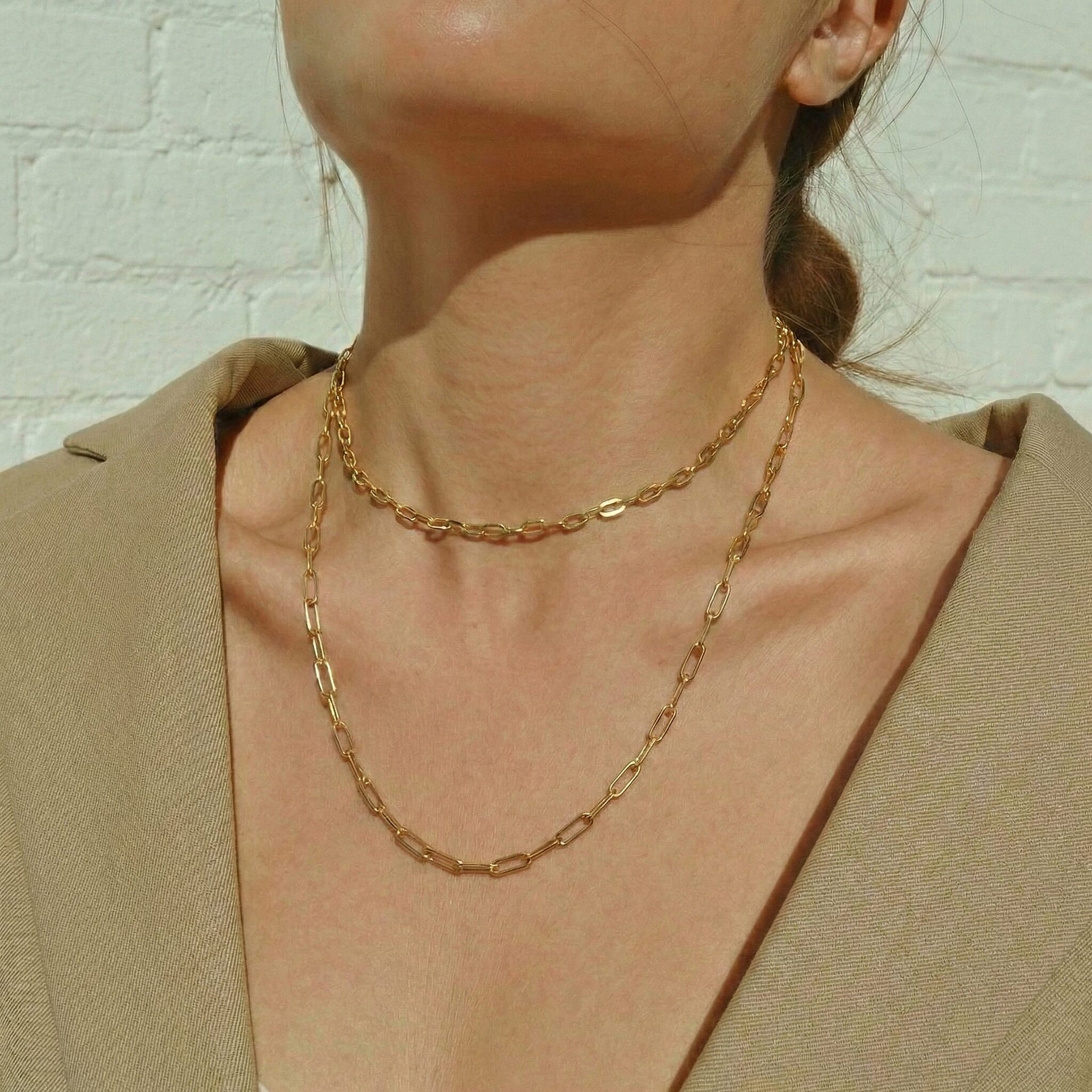 Hatton Garden Closeout - 9K Yellow Gold 2.3MM Paperclip Chain Necklace with Spring Ring Clasp 20 Inch 7783124 2