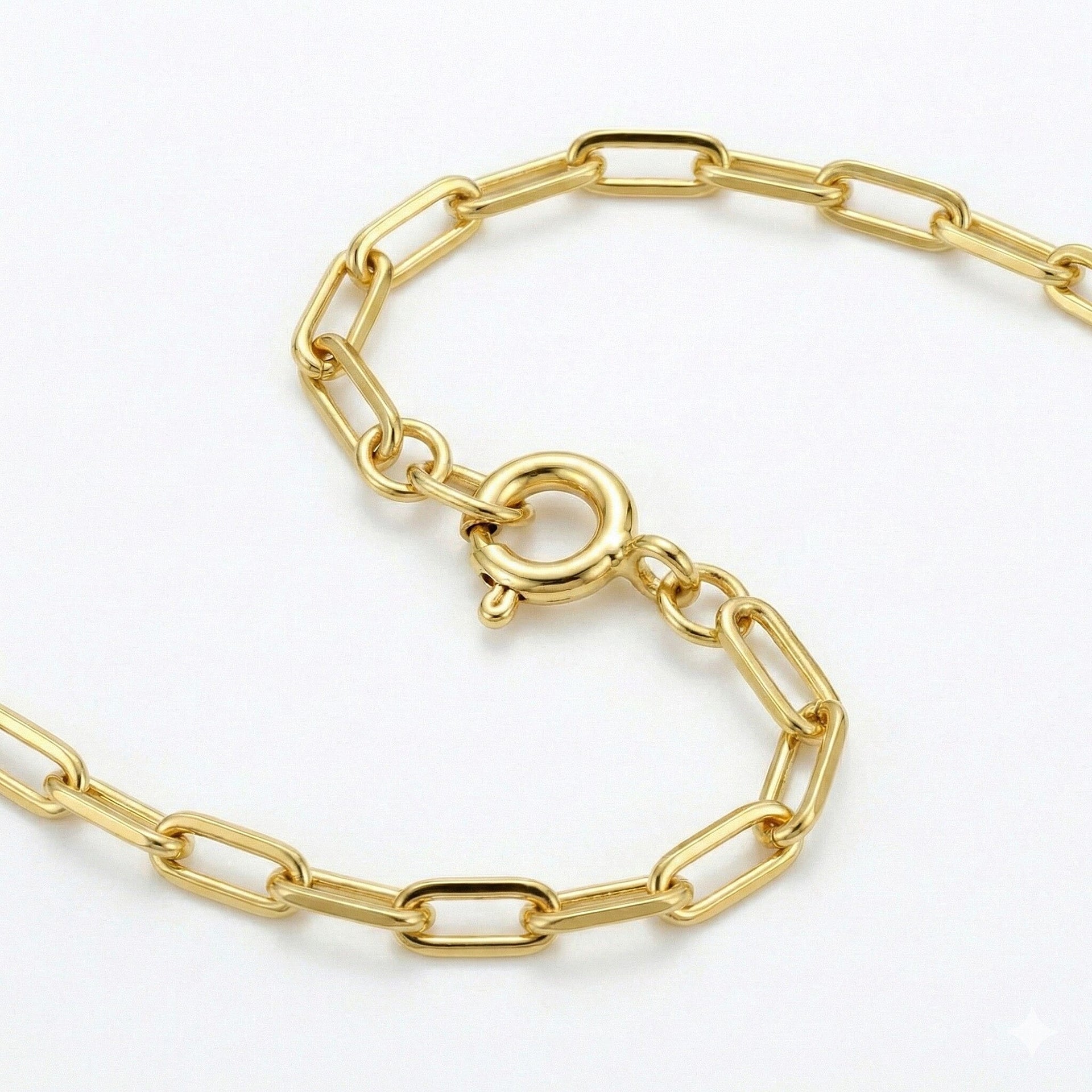 Hatton Garden Closeout - 9K Yellow Gold 2.3MM Paperclip Chain Necklace with Spring Ring Clasp 20 Inch 7783124 4