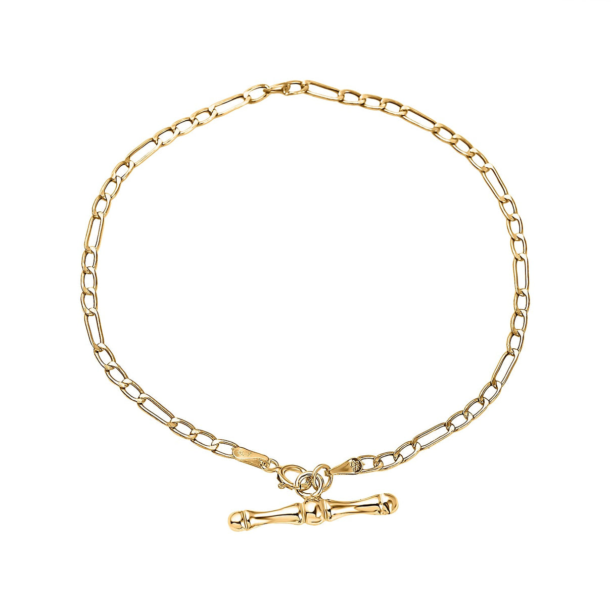 Hatton Garden Closeout - 9K Yellow Gold Albert T Bar Bracelet (Size - 7.5) 7667948 0