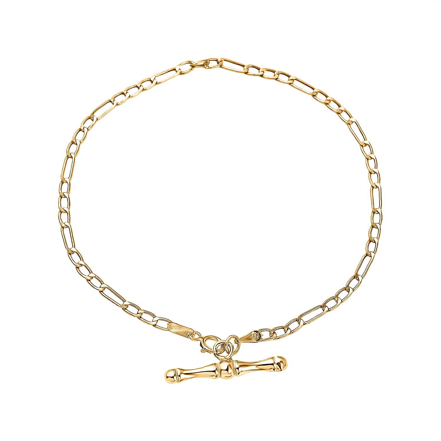 Hatton Garden Closeout - 9K Yellow Gold Albert T Bar Bracelet (Size - 7.5) 7667948 0