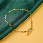 Hatton Garden Closeout - 9K Yellow Gold Albert T Bar Bracelet (Size - 7.5)