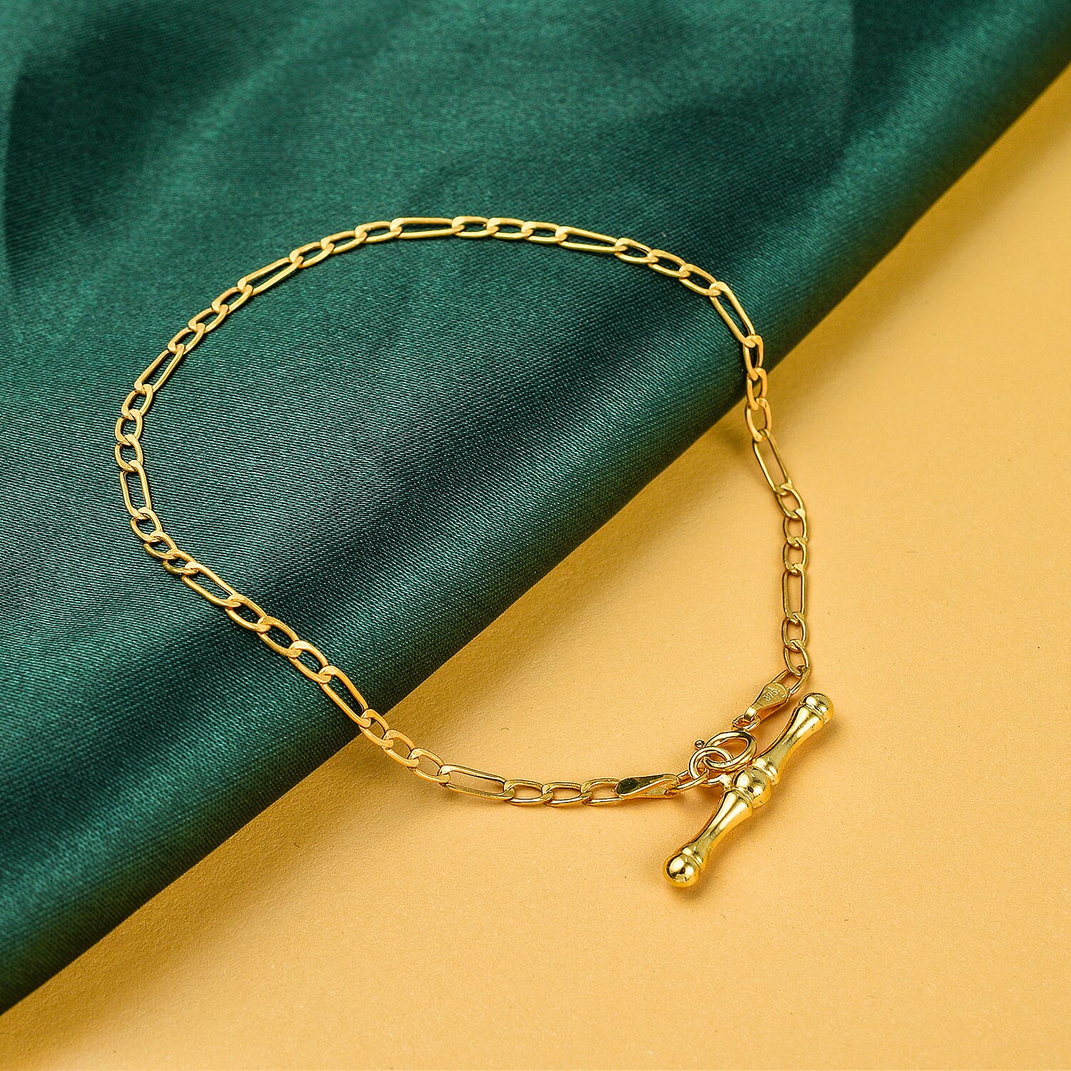 Hatton Garden Closeout - 9K Yellow Gold Albert T Bar Bracelet (Size - 7.5) 7667948 1