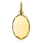 Hatton Garden Closeout - 9K Yellow Gold Carved Edge Oval Pendant