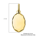 Hatton Garden Closeout - 9K Yellow Gold Carved Edge Oval Pendant