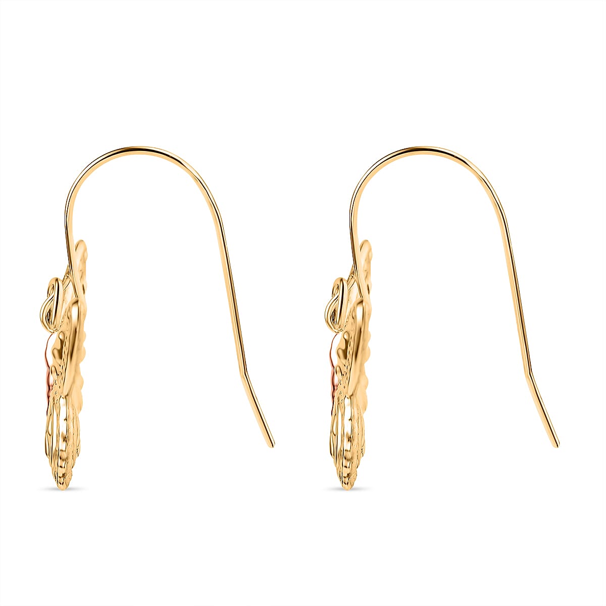 Hatton Garden Closeout - 9K Yellow Gold Diamond Cut Butterfly Drop Earrings 7647322 4