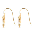 Hatton Garden Closeout - 9K Yellow Gold Diamond Cut Butterfly Drop Earrings