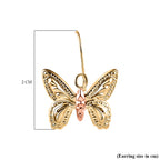 Hatton Garden Closeout - 9K Yellow Gold Diamond Cut Butterfly Drop Earrings