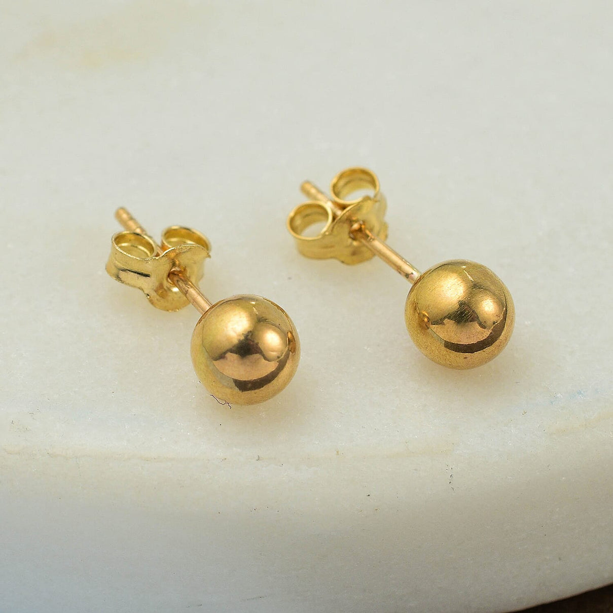 Hatton Garden Closeout - 9K Yellow Gold Spanish Stud Earrings With Push Back 7667029 1
