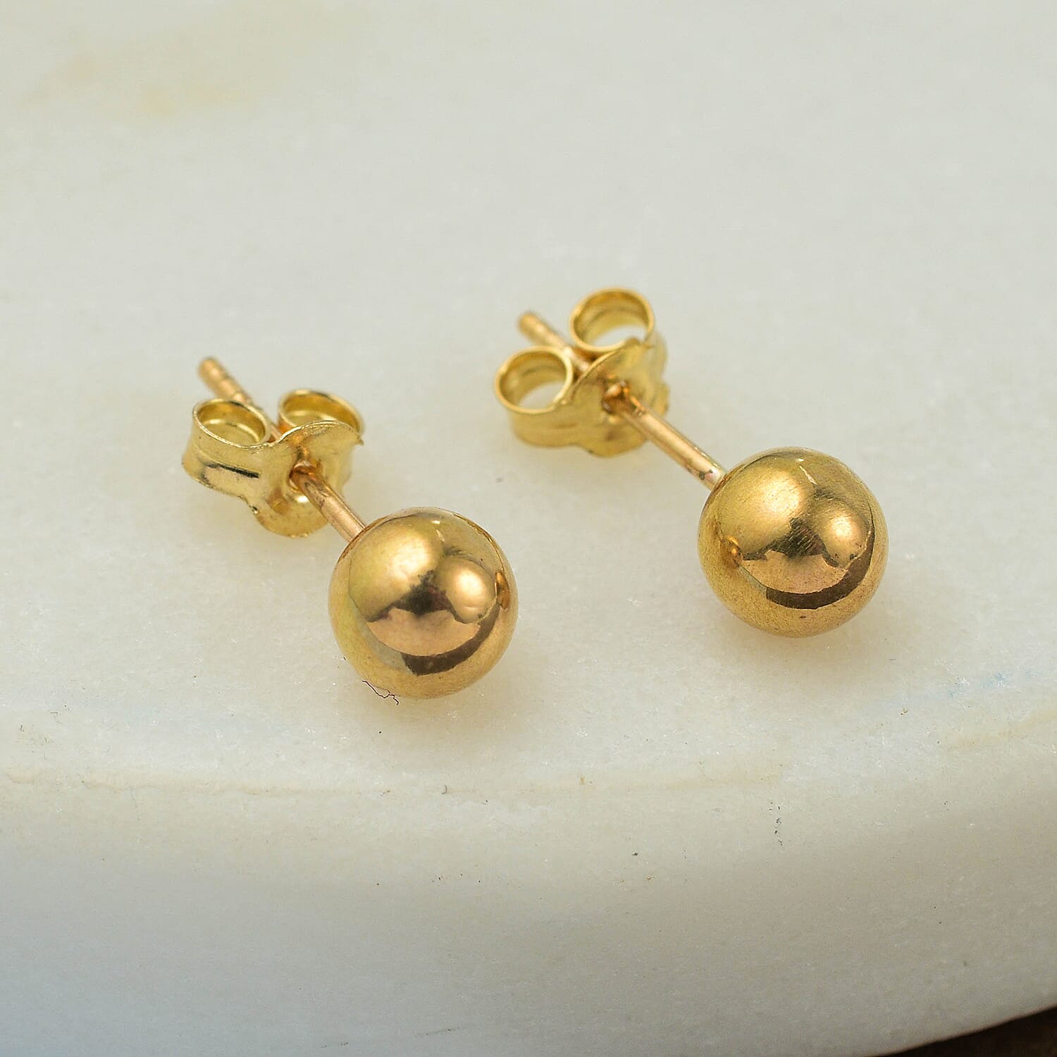 Hatton Garden Closeout - 9K Yellow Gold Spanish Stud Earrings With Push Back 7667029 1