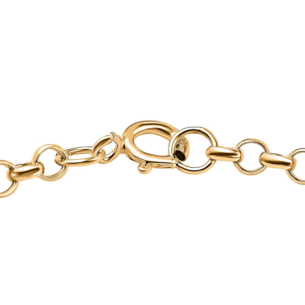 Hatton Garden Closeout - 9K Yellow Gold Floating Open Heart Charms Bracelet (Size - 7.00)