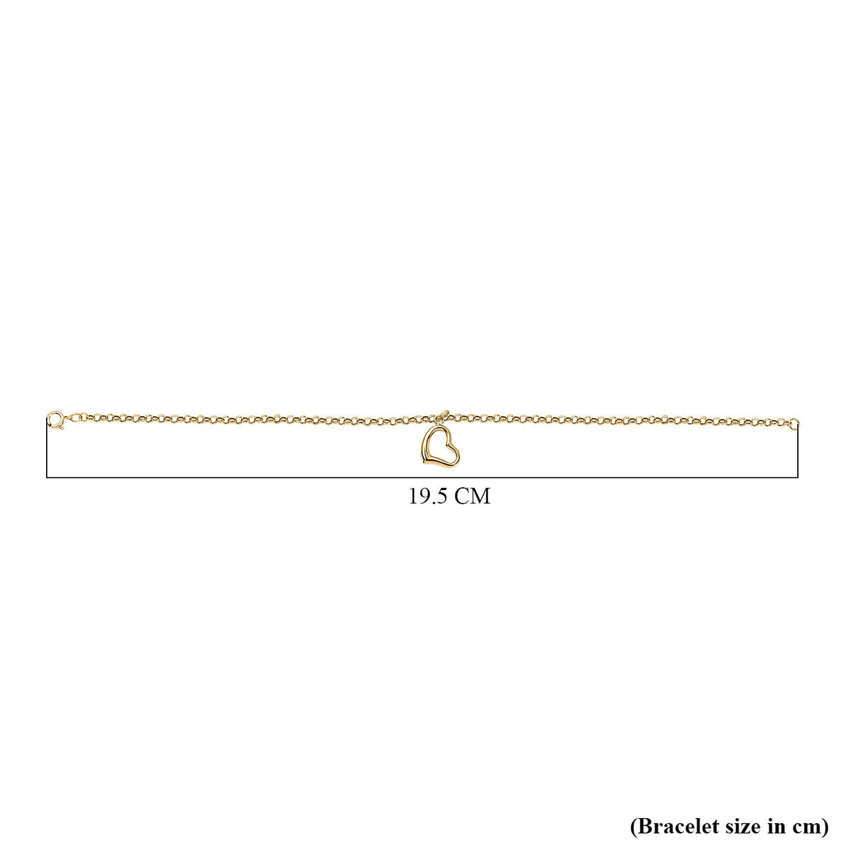 Hatton Garden Closeout - 9K Yellow Gold Floating Open Heart Charms Bracelet (Size - 7.00) 7647144 4