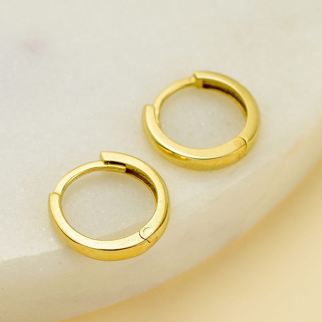Italian Made Closeout Deal - 9K Yellow Gold Hoop Earrings