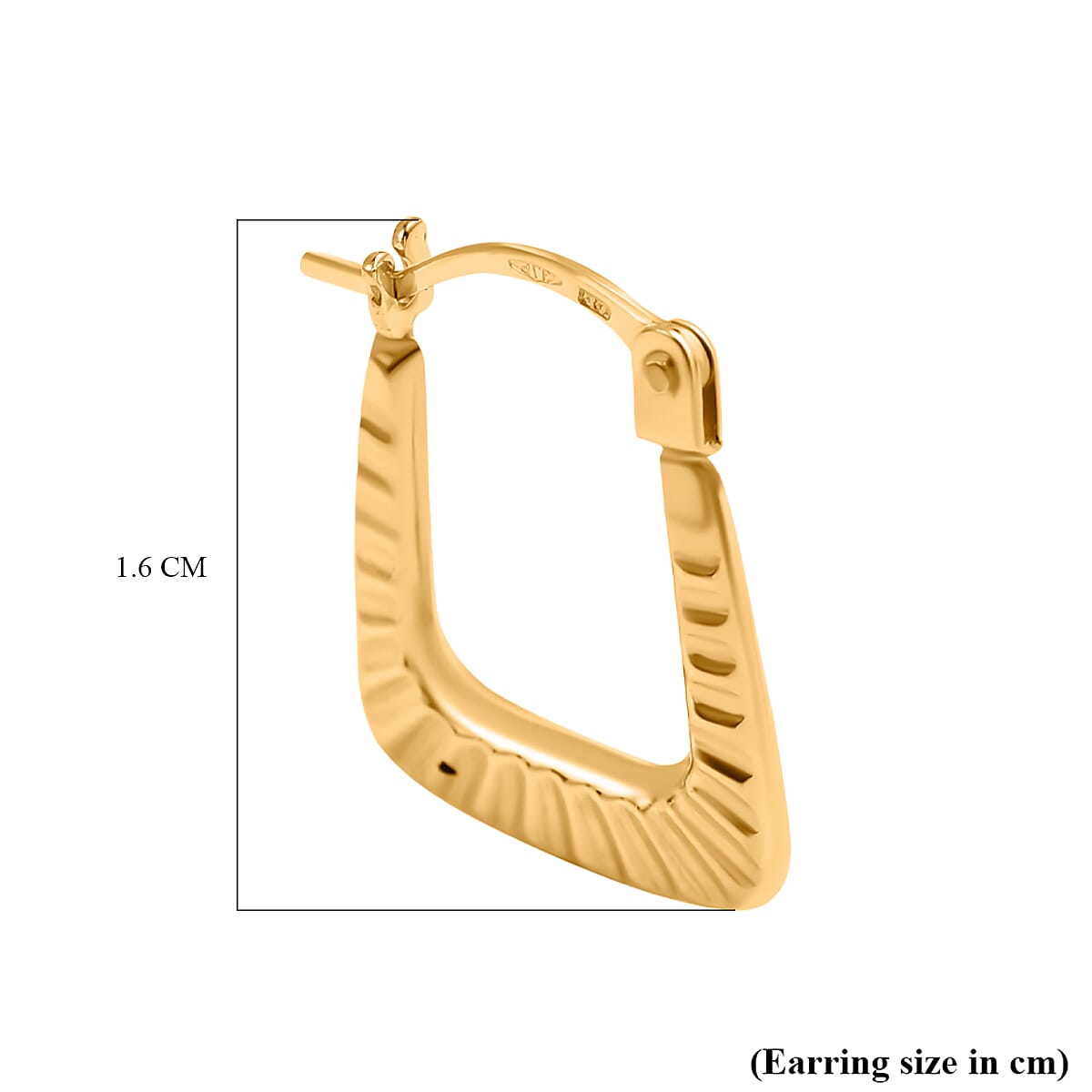 Hatton Garden Closeout - 9K Yellow Gold Ribbed Handbag Creole Earrings 7779054 3