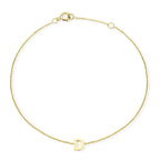 Hatton Garden Closeout - 9K Yellow Gold Mini Initial D Bracelet (Size 6-7.25) with Spring Ring Clasp