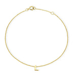Hatton Garden Closeout - 9K Yellow Gold Mini Initial L Bracelet (Size 6-7.25) with Spring Ring Clasp