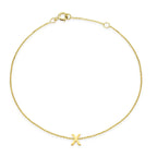 Hatton Garden Closeout - 9K Yellow Gold Mini Initial X Bracelet (Size 6-7.25) with Spring Ring Clasp