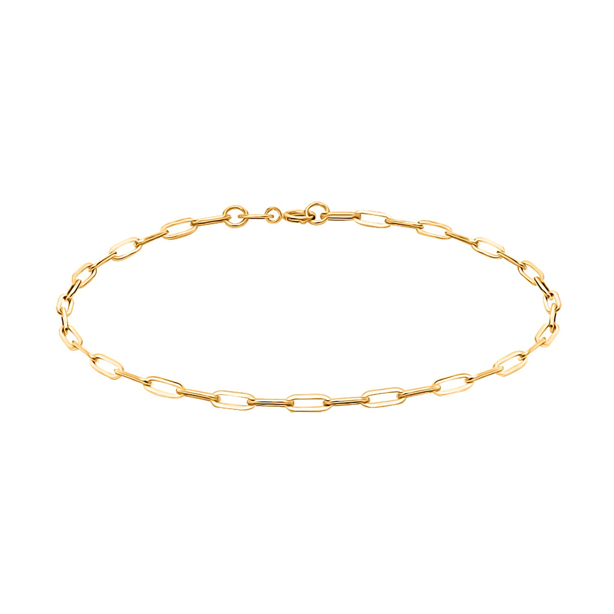 Vicenza Closeout - 9K Yellow Gold Paperclip Bracelet (Size - 7.25) 7647147 0