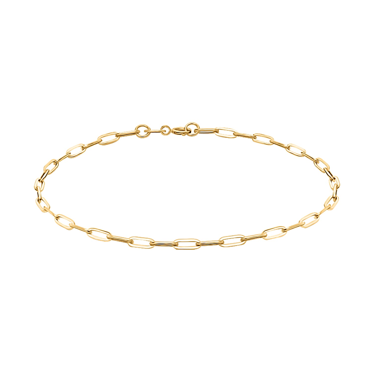 Vicenza Closeout - 9K Yellow Gold Paperclip Bracelet (Size - 7.25) 7647147 0