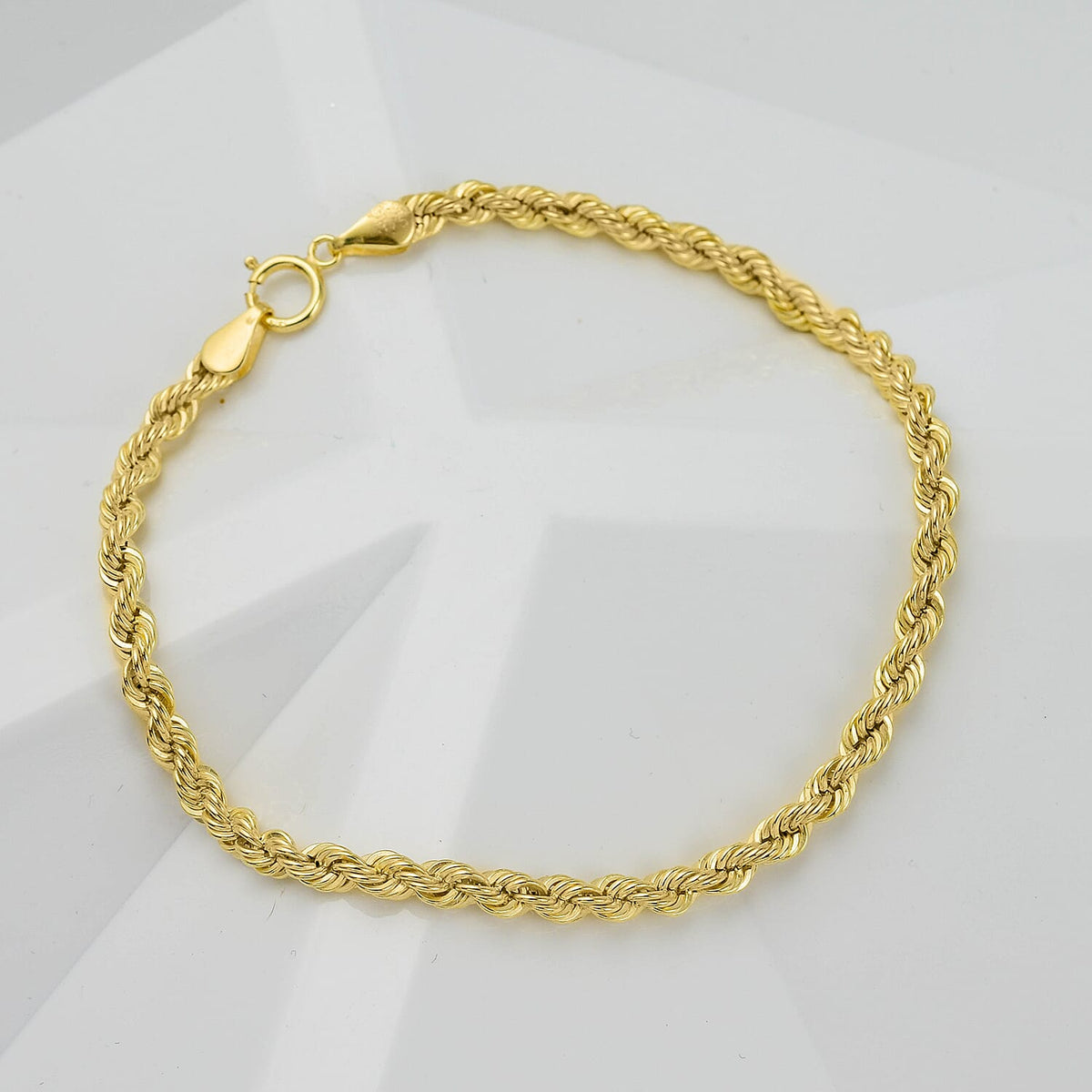 Hatton Garden Closeout - 9K Yellow Gold Rope Bracelet (Size - 7.25) 7677262 1