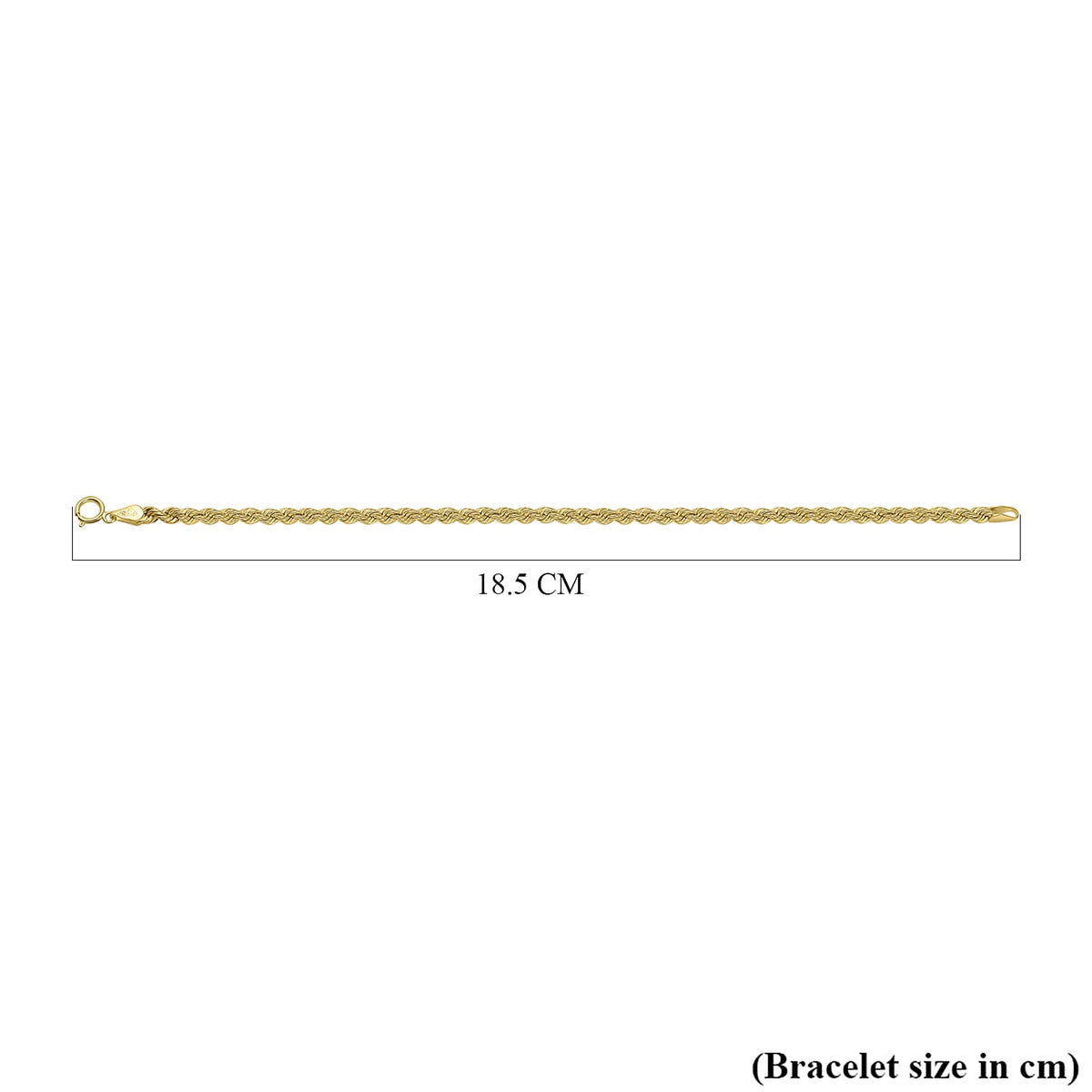 Hatton Garden Closeout - 9K Yellow Gold Rope Bracelet (Size - 7.25) 7677262 3